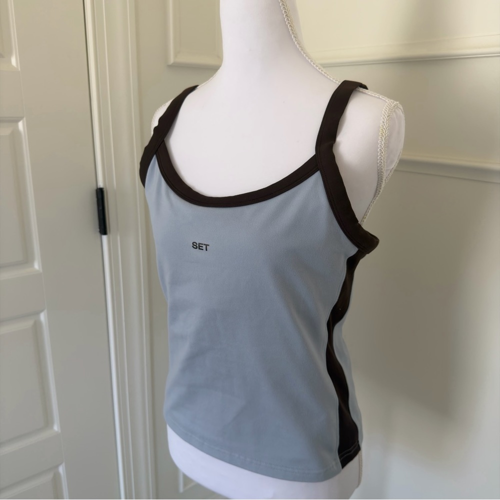 Set Active Formcloud Contrast Cami in Frosting an… - image 3